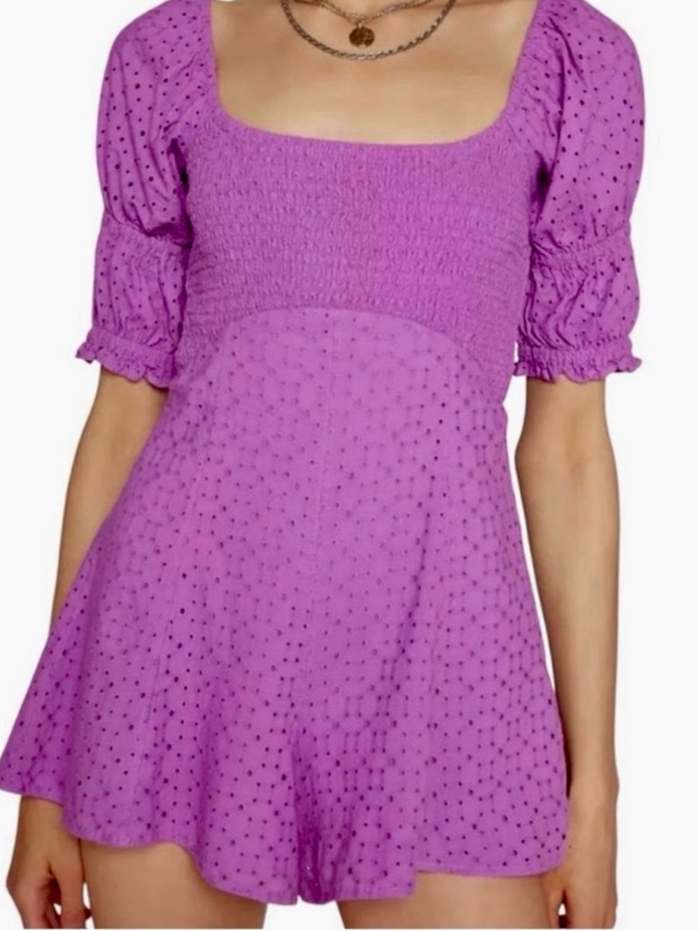 URBAN Outfitters x Kimchi Blue Ivy Eyelet Lace Romper sz LG